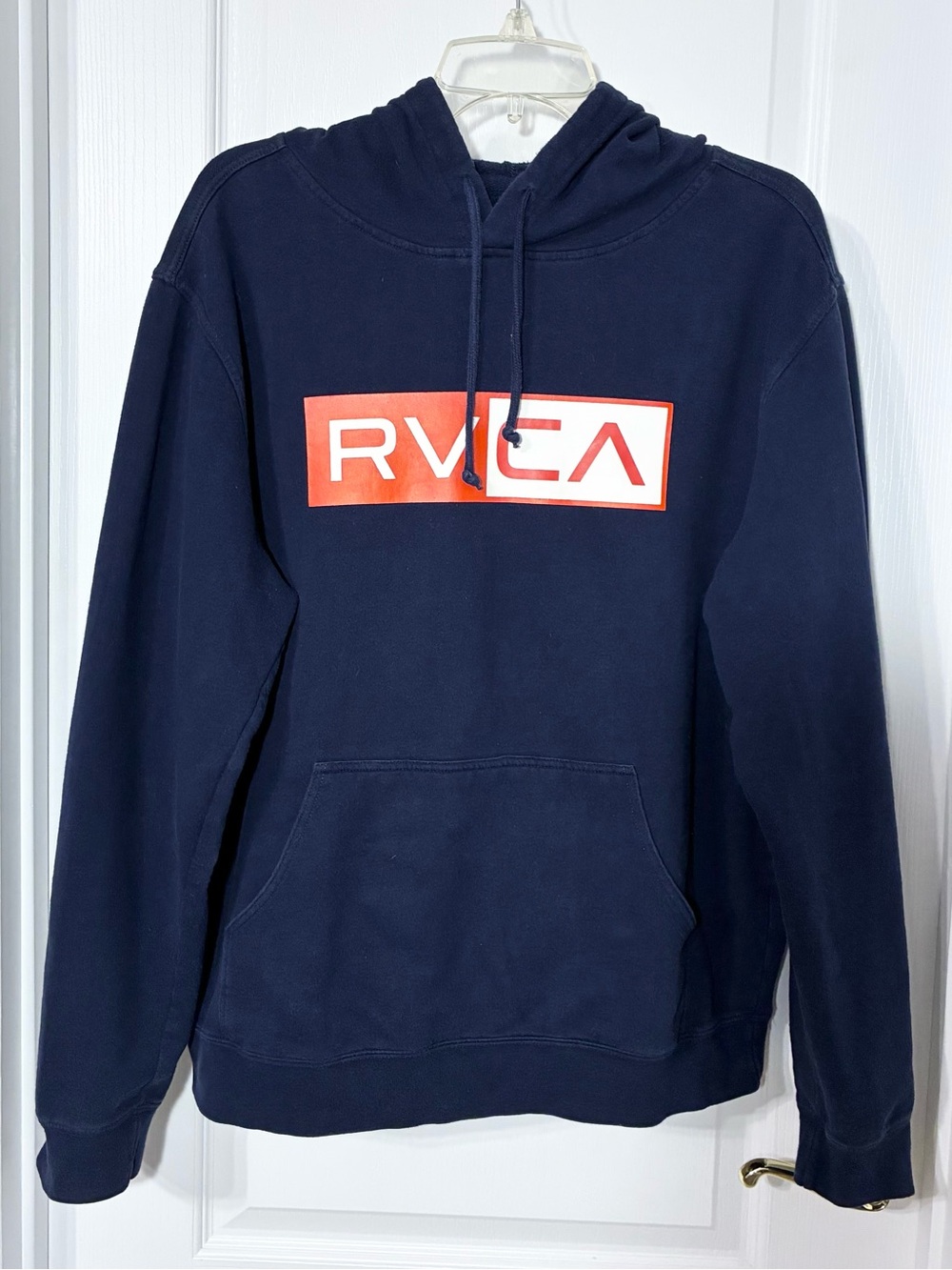 RVCA Big Logo Pullover Hoodie Navy Blue Large